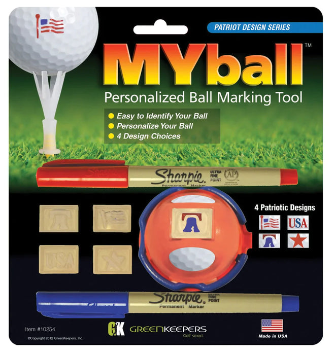 GreenKeepers MYball Personalized Marking Tool - Patriotic Series