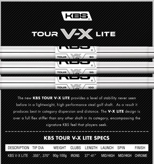 KBS Tour V-X Lite Iron Shaft Taper Tip (.355)