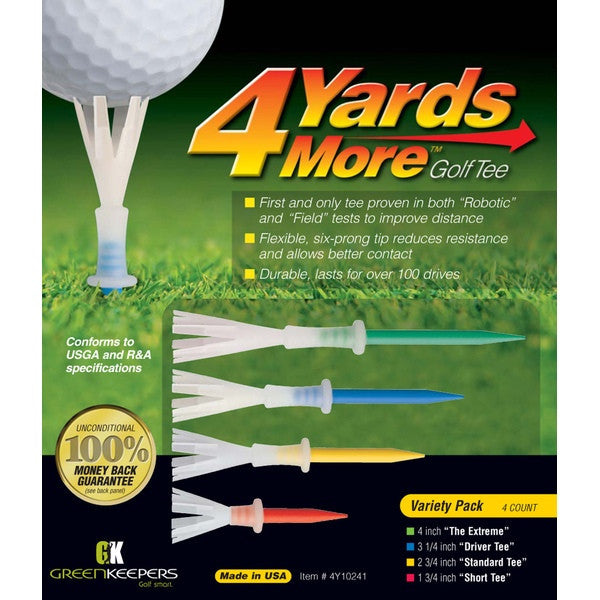 4YardsMore Variety Pack Golf Tees (4ct)