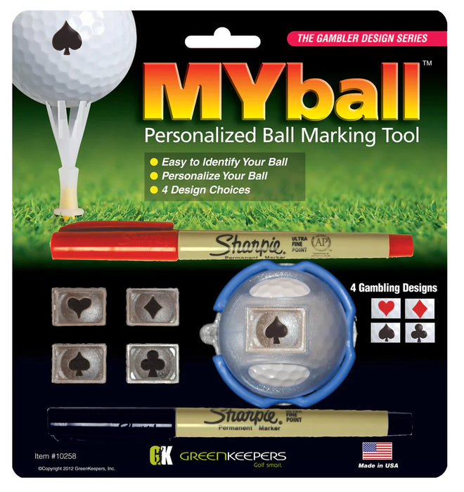 GreenKeepers MYball Personalized Marking Tool - The Gambler Series