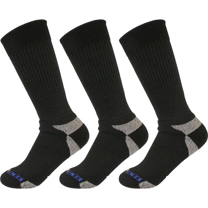 Bundle Set KentWool Mens Classic Crew Golf Socks (Black/3-pack)