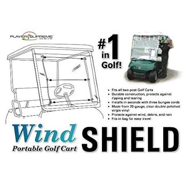 Portable Golf Cart Windshield 20 Gauge Clear PVC (Assembles and Removes in Seconds!)