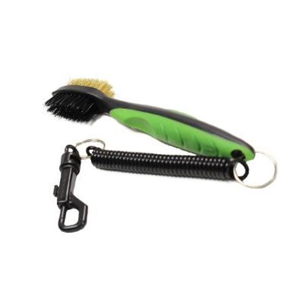 Dual Bristel Golf Club & Shoe Cleaning Brush with Cord & Clip